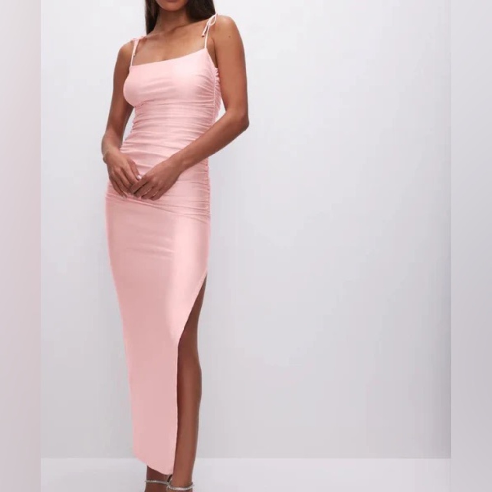 Good American Ruched Slip Maxi